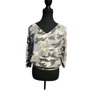 Women's Camouflage V-Neck Top